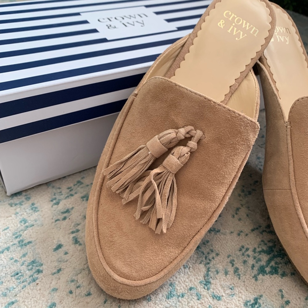 Tan Suede Mules